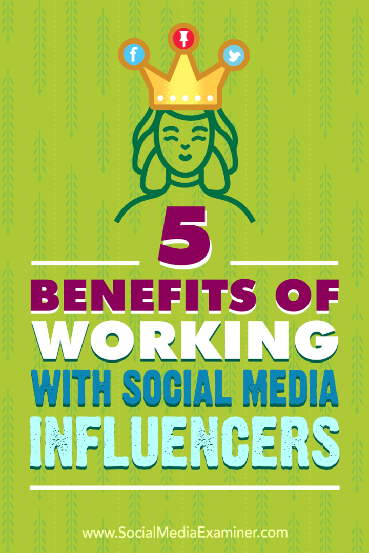 5 Prednosti dela z vplivalci na socialne medije, avtor Shane Barker na Social Media Examiner.