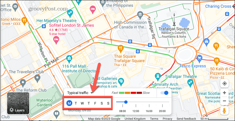 google maps tipičen prometni dan