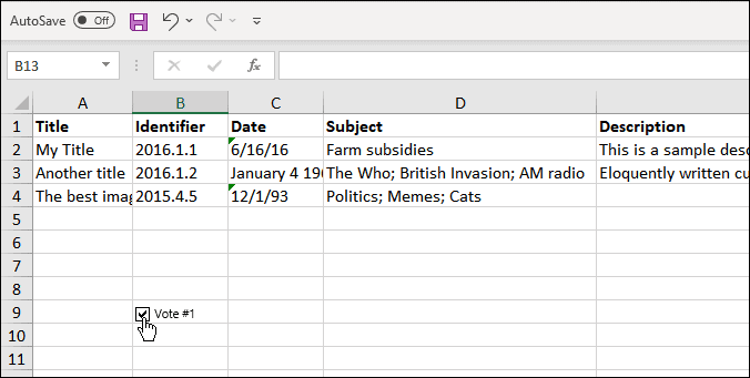 Vstavite potrditveno polje v Microsoft Excel