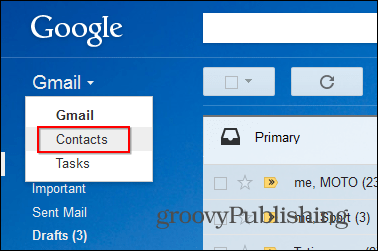 Gmail namizje stikov z zvezdicami