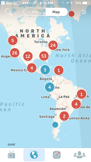 Zemljevid Periscope gledalcem olajša iskanje pretočnih predvajanj v živo po vsem svetu.