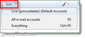 Windows sinhronizacijo gumba za sinhronizacijo pošte