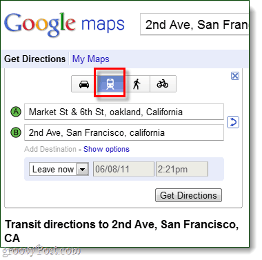 navodila za prevoz v Google Zemljevidih