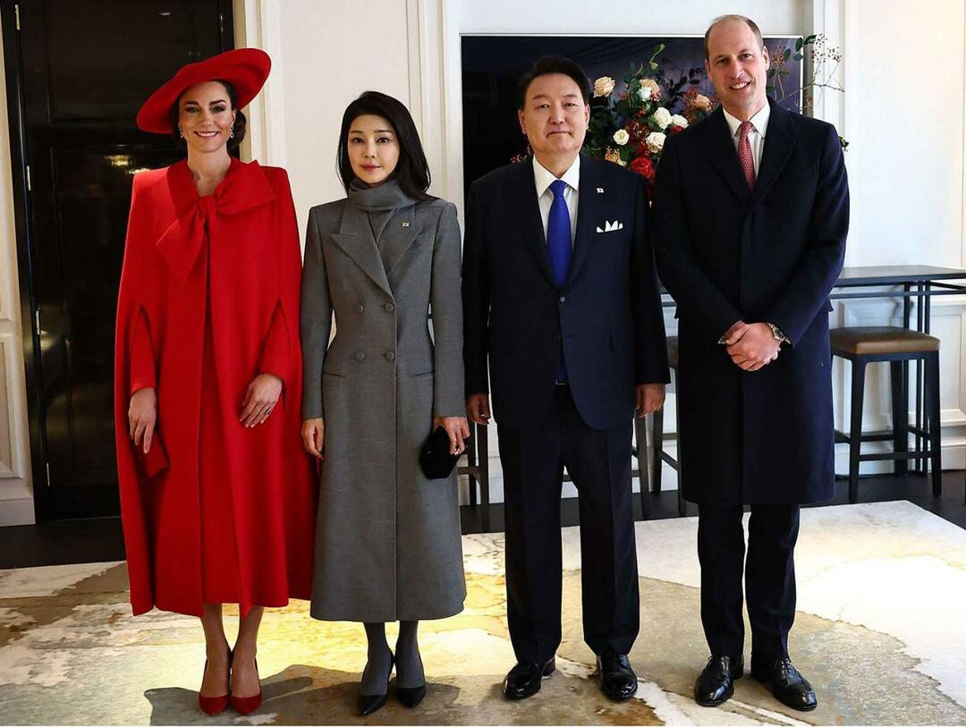 Kate Middleton in princ William z južnokorejskim predsednikom Yoon Suk Yeolom in njegovo ženo Kim Keon Hee