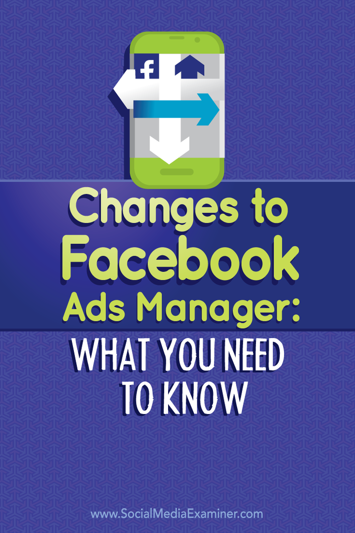 spremembe upravitelja oglasov na facebooku -