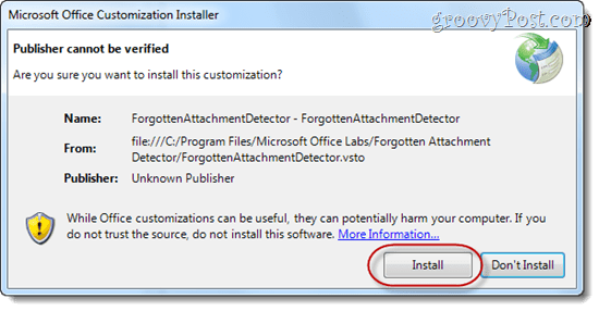 Detektor pozabljenih prilog za Microsoft Outlook