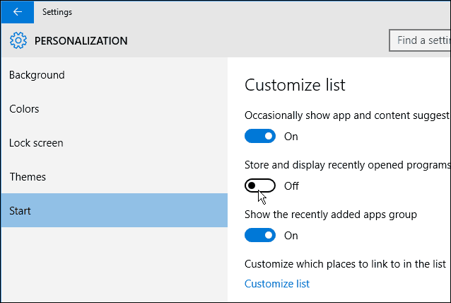 Windows 10: Odstranite elemente s seznama najpogosteje uporabljenih v meniju Start