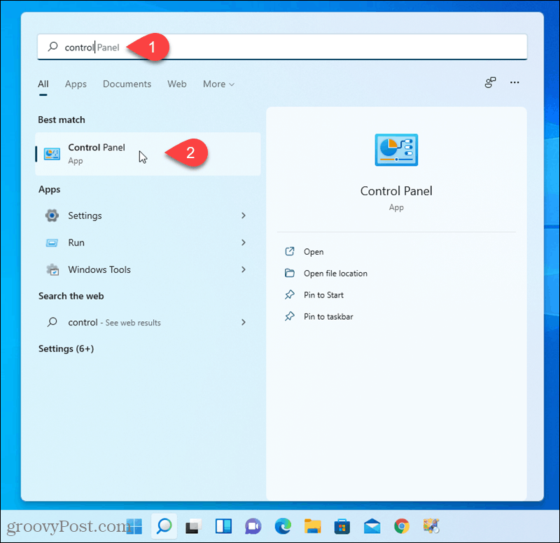 Odprite nadzorno ploščo v sistemu Windows 11