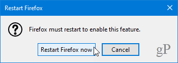 Znova zaženite Firefox