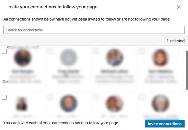 Povabite povezave, naj spremljajo vašo stran LinkedIn, korak 2.