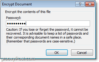 ustvarite geslo za dokument Office 2010