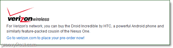 Verizon Nexus One ne zanima več, preselil se je na Droid Incredible