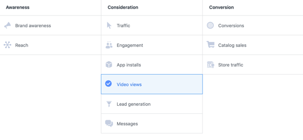 Facebook ThruPlay Optimization za video oglase, 1. korak.