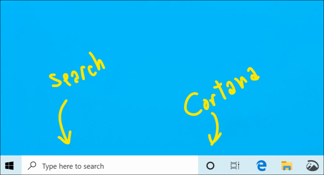 Cortana Search Ločeno Windows 10 18317