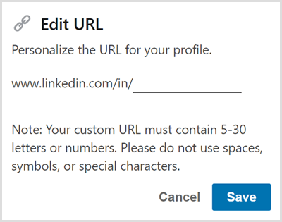 Uredite URL za svoj profil LinkedIn.