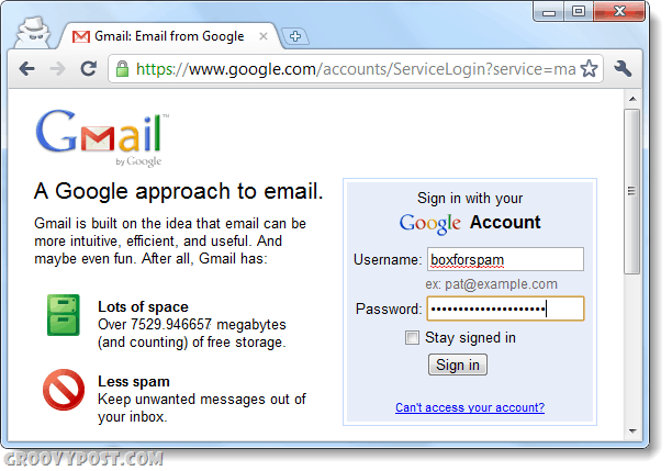 drugič se prijavite v gmail in uporabite anonimni sistem za večkratno prijavo v račun