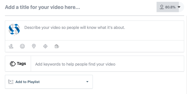 Kako nastaviti Facebook Premiere, korak 3, možnosti naslova in opisa