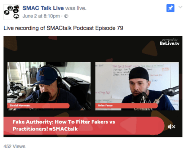 Sovoditelja Daniel Newsman in Brian Fanzo lahko enostavno poročata o oddaji SMACtalk v živo.