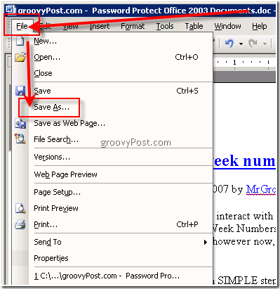 Zaščitite z geslom Excel 2003 .xls