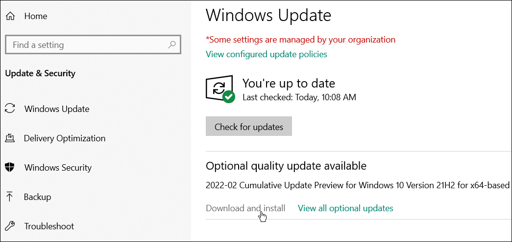 Windows Update popravi opravilno vrstico Windows, ki se prikazuje v celozaslonskem načinu
