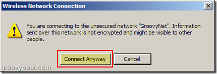 Windows XP Wireless Network Connection nezaščiteno omrežno opozorilo:: groovyPost.com