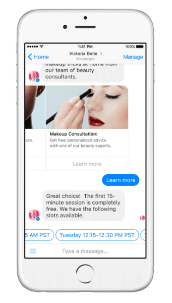Facebook Messenger ponuja opredeljene modele sodelovanja, vključno s časovnimi merili za odgovore in standardi za naročnine.