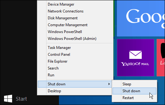 Posodobitev sistema Windows 8.1 omogoča izklop izklopa