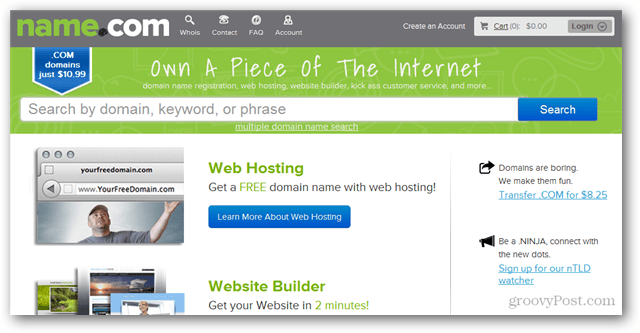 name.com podpira registracijo domen in gostovanje spletnih strani