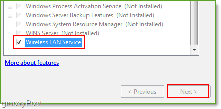 Posnetek zaslona - Windows Server 2008 Omogoči funkcijo brezžičnega omrežja Lan