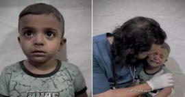 Tako je zdravnik poskušal pomiriti palestinskega otroka, ki se je med izraelskim napadom tresel od strahu