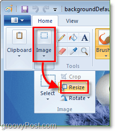 velikost slike v barvi Windows 7 s klikom na sliko in nato velikost