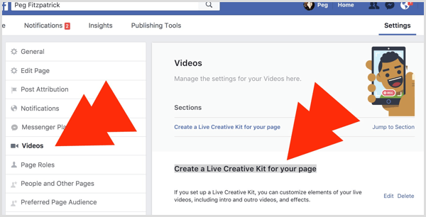 Facebook Live Creative Kit za stran