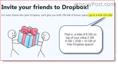 10+ GB brezplačnega prostora za Dropbox