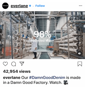Instagram video prispevek za Everlane