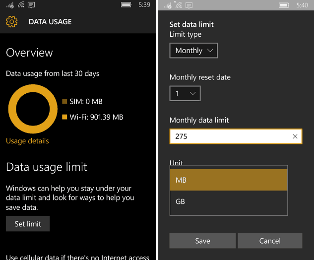 Kako upravljati mobilno uporabo podatkov v operacijskem sistemu Windows Phone