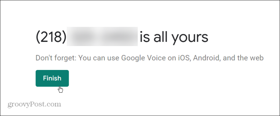 Vaša številka Google Voice