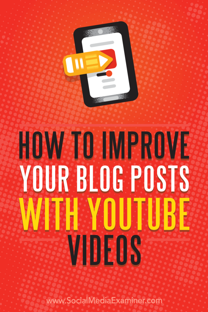 Kako izboljšati svoje objave v blogu z videoposnetki v YouTubu, ki jih je izvedla Ana Gotter v programu Social Media Examiner.
