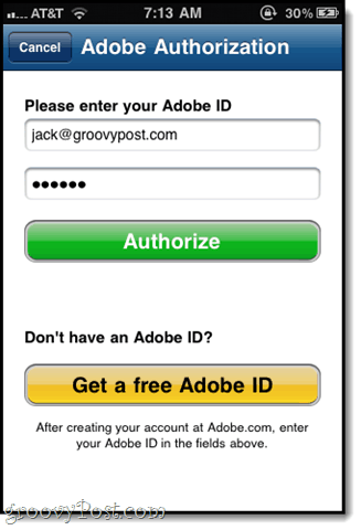 pooblastite s svojim Adobe ID-jem