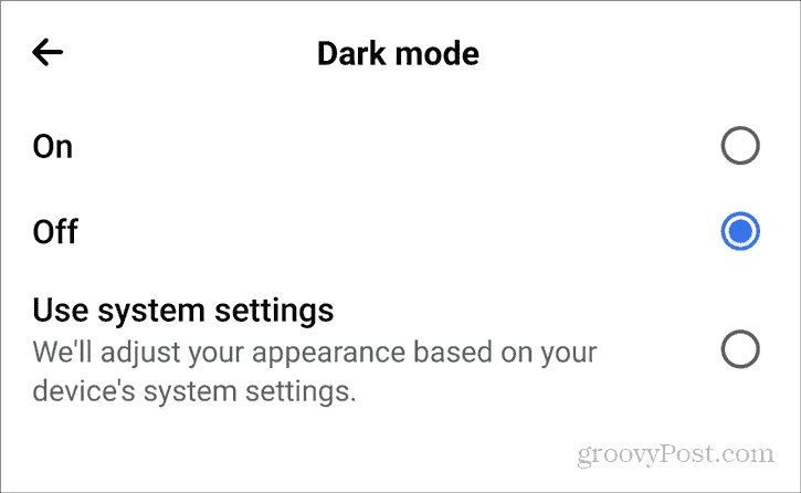 Facebook Temni način Android Nastavitve Android Zasebnost Temni način vklopljen