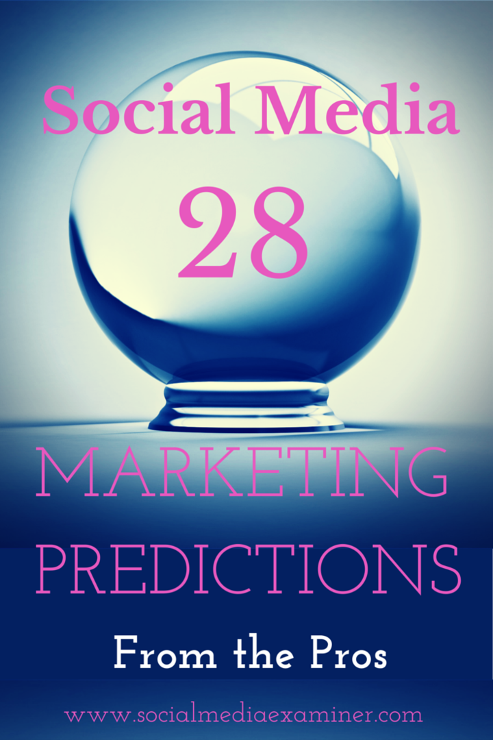 28 Napovedi trženja socialnih medijev za leto 2015 Od profesionalcev: Izpraševalec socialnih medijev