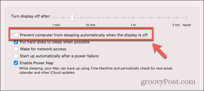 potrditveno polje mac prepreči spanje računalnika mac, ko je zaslon izklopljen