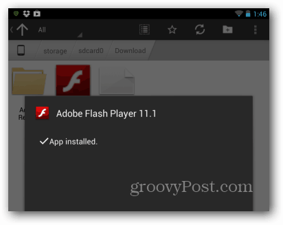 Android Flash Player je nameščen