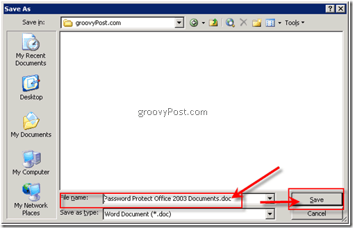 Kako zaščititi geslo z dokumenti Microsoft Office 2003