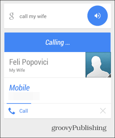 Pokliči mamo Google Now call žena