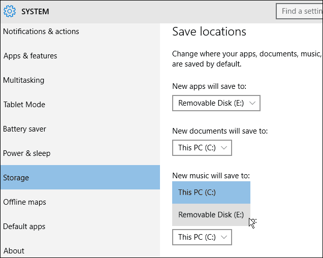 Windows 10: Namestite aplikacije, glasbo in drugo v zunanjo shrambo