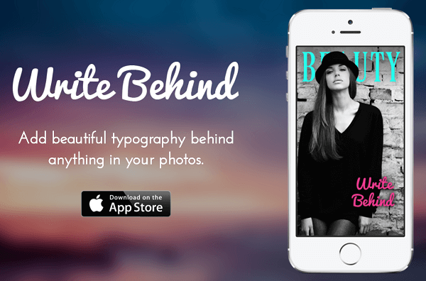 Z aplikacijo Write Behind dodajte besedilo za slike in skozi njih.
