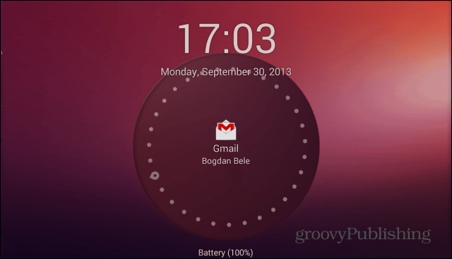 Glavni zaklepni zaslon Ubuntu