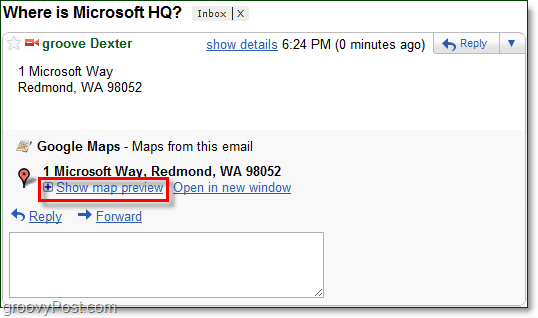 prikaži predogled zemljevidov v Gmailu