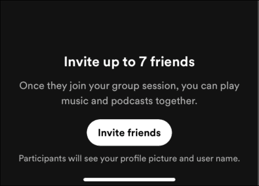 Gumb za povabilo prijateljev poslušaj, da bi spotify s prijatelji
