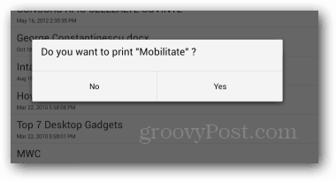 Potrditev tiskanja Nexus 7